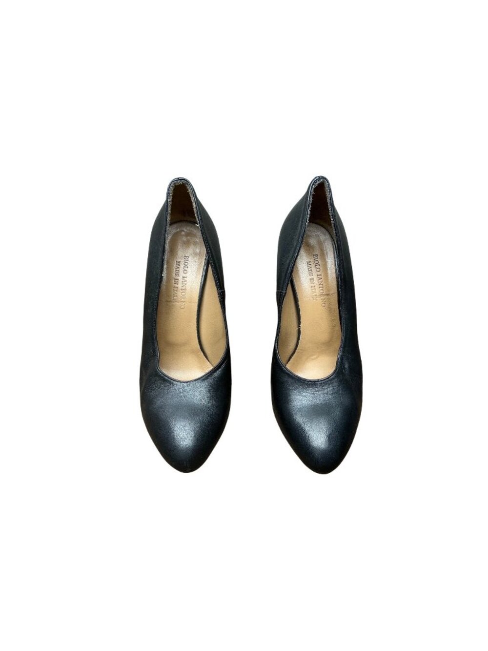 Paolo Iantorno Black Leather Pumps Made in Italy Pointed Toe Classic Heels Women